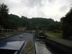 Avoncliffe Aqueduct, and no, I don't think you're allowed to moor there!