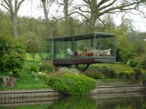 Unusual conservatory overlooking the river