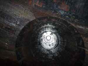 The view up a ventilation shaft in the Netherton Tunnel