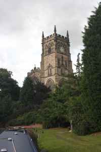 Classic view of the church above Kidderminster lock